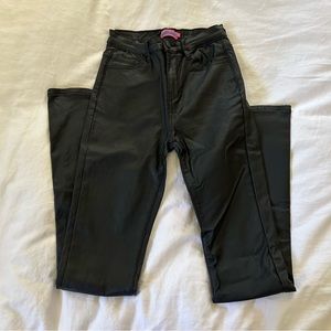Edikted Black Pleather Flare Hot Pants